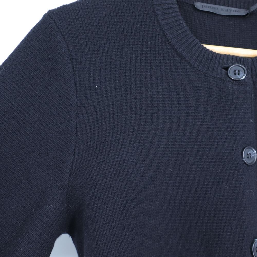Jenni Kayne Cooper Cardigan Black Wool Cashmere Wide Long Sleeve Women's M - Picture 7 of 14